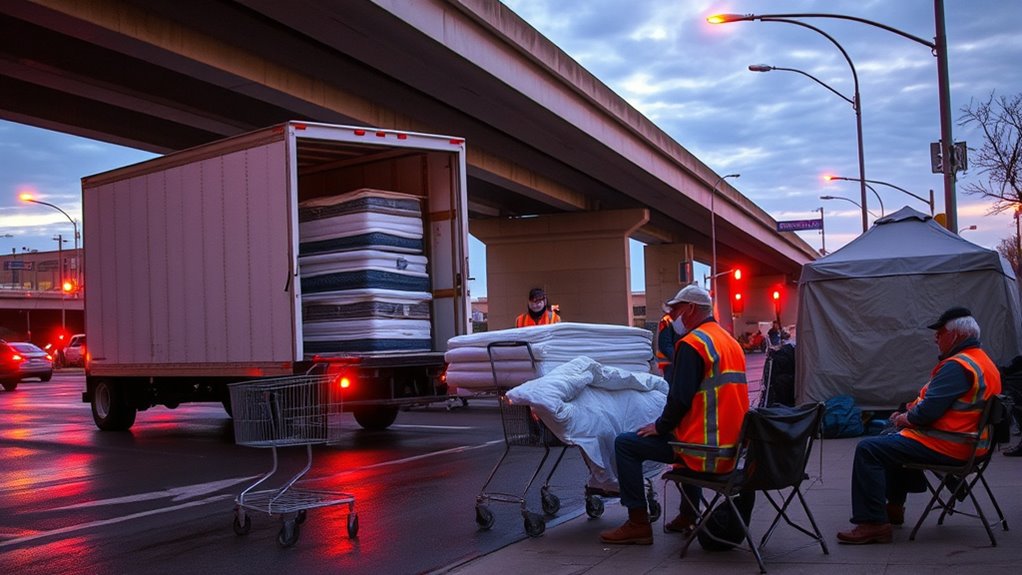 Mobile Obdachlosenhilfe: Transport von Matratzen