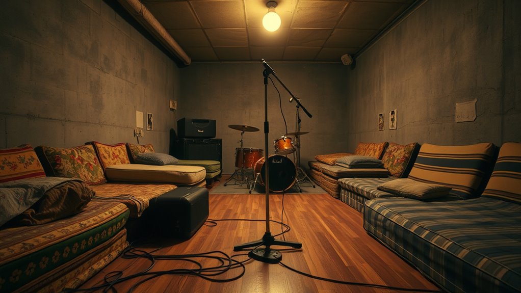 Proberaum schallisoliert: Matratzen an den Wänden