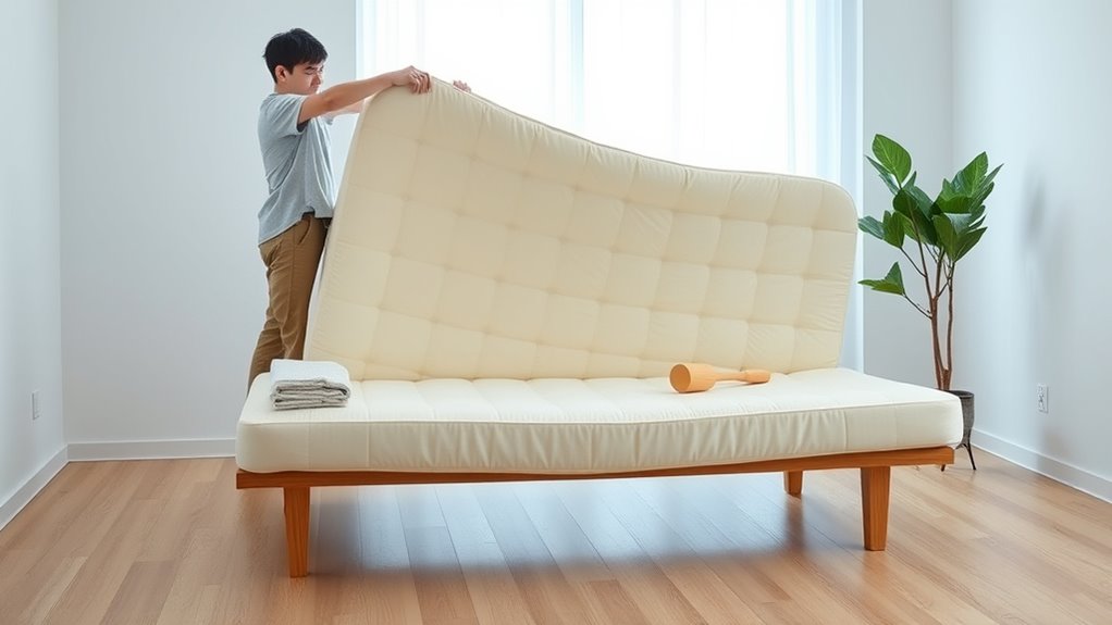 Pflege und Drehen einer Futonmatratze