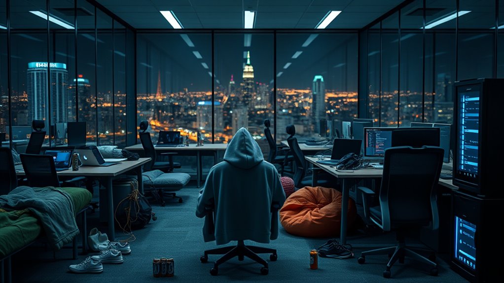 Start-up-Büro: Einrichtung von Schlafgelegenheiten